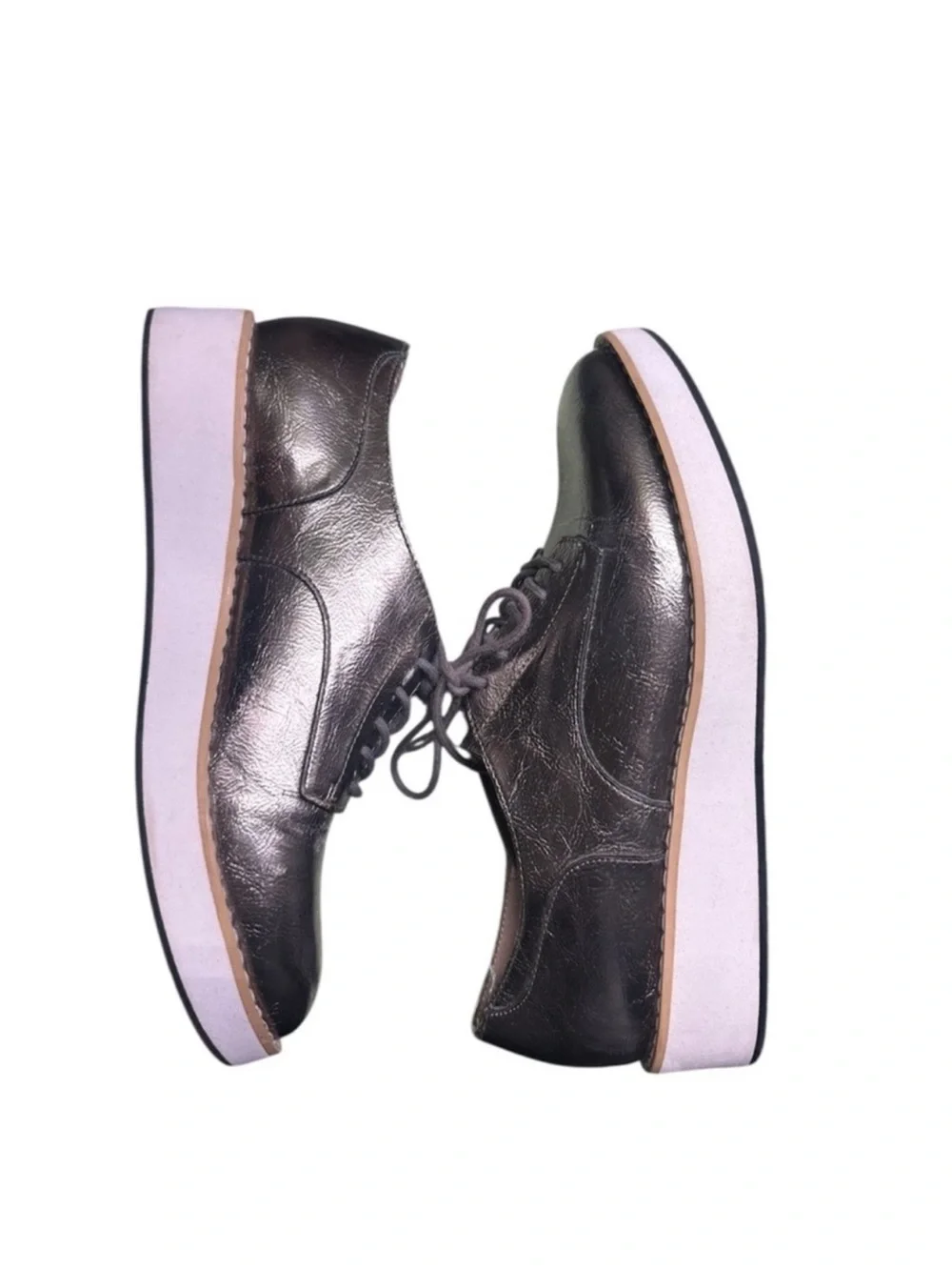 Steve Madden Women’s Metallic Platform Lace-Up Sneakers